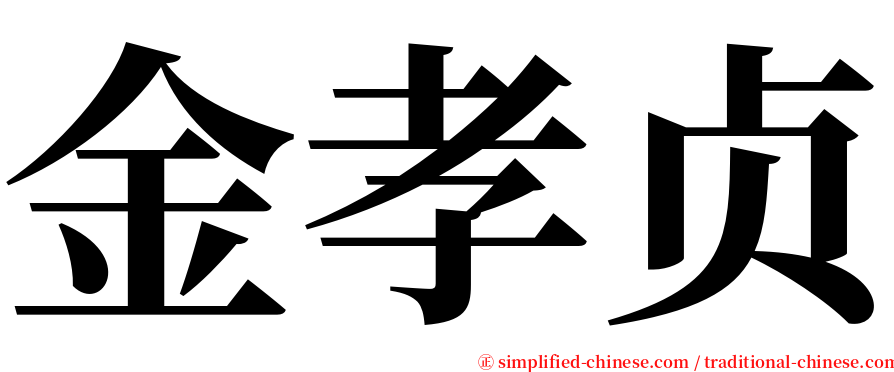 金孝贞 serif font