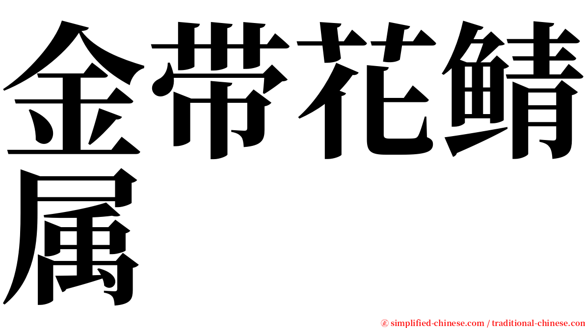 金带花鲭属 serif font