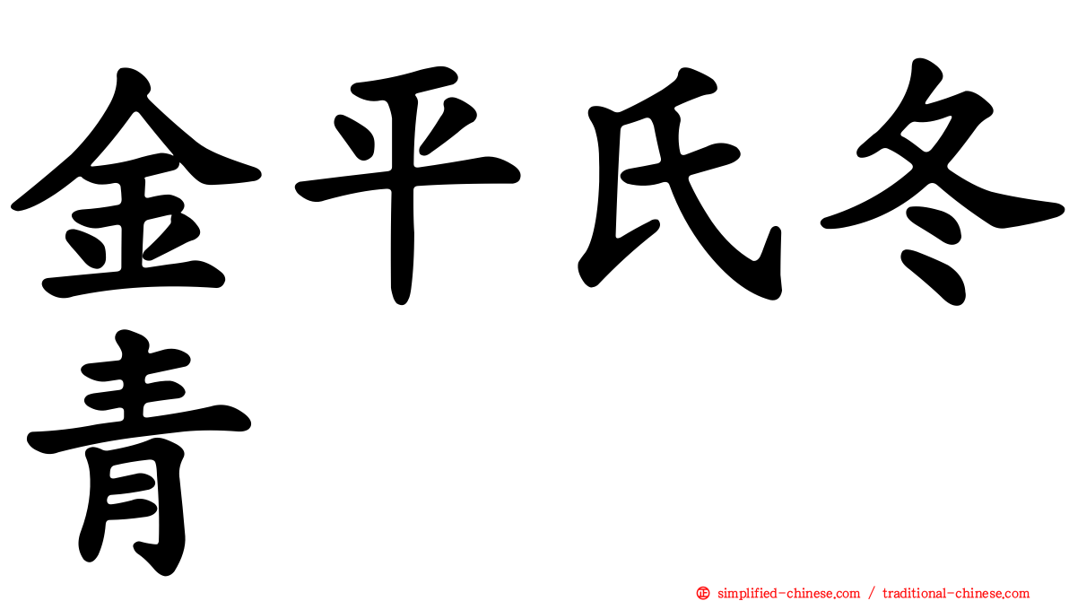 金平氏冬青