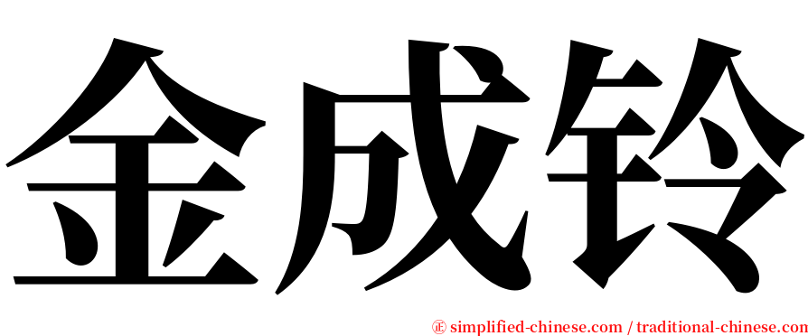 金成铃 serif font