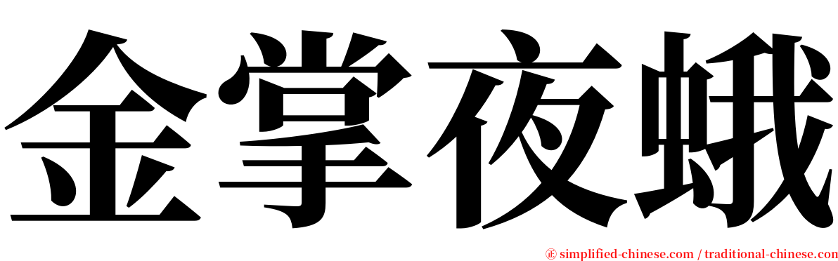 金掌夜蛾 serif font