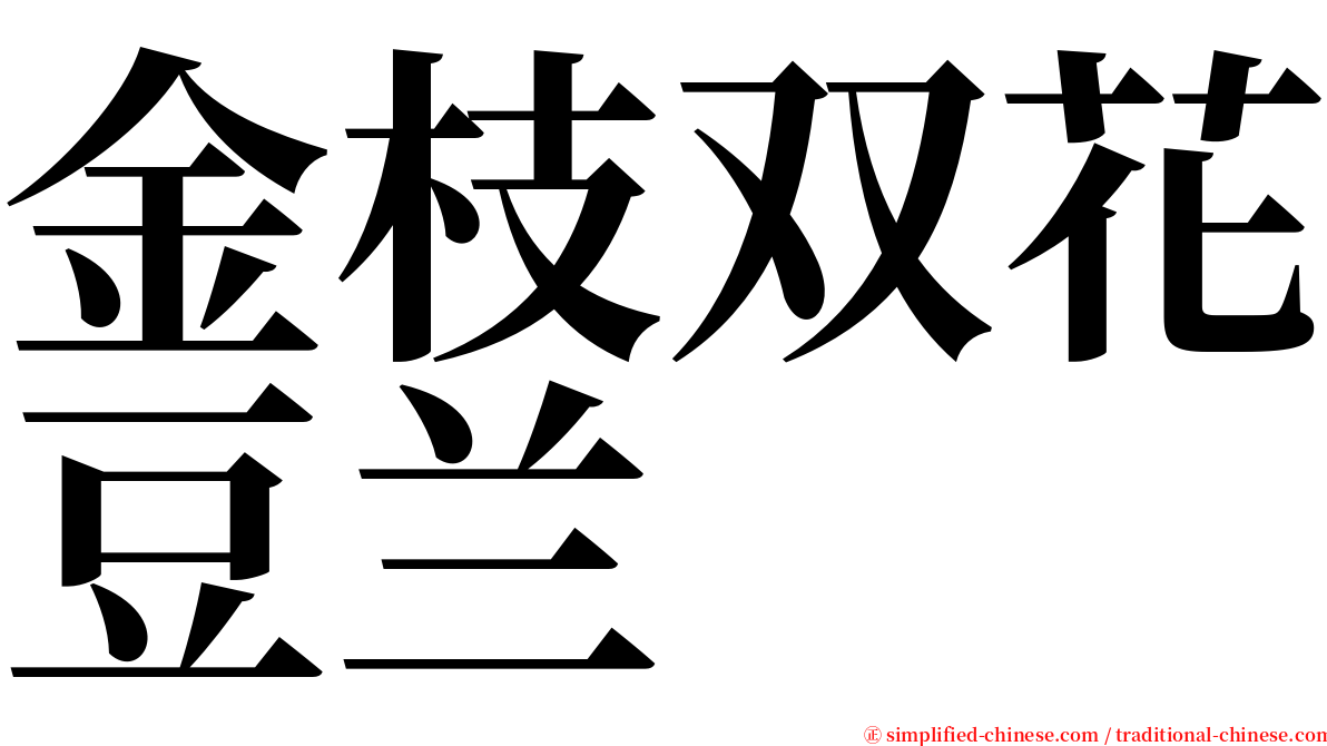 金枝双花豆兰 serif font