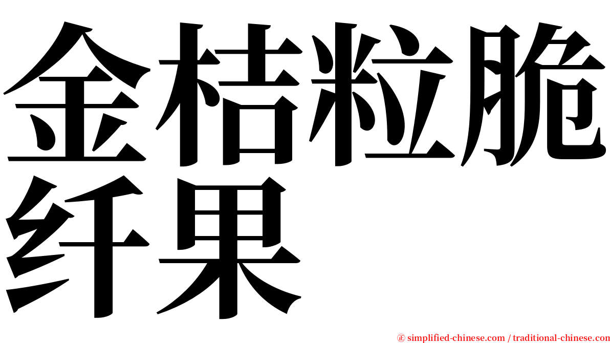 金桔粒脆纤果 serif font