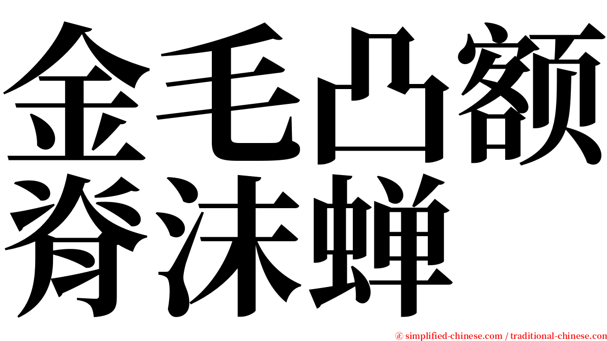 金毛凸额脊沫蝉 serif font