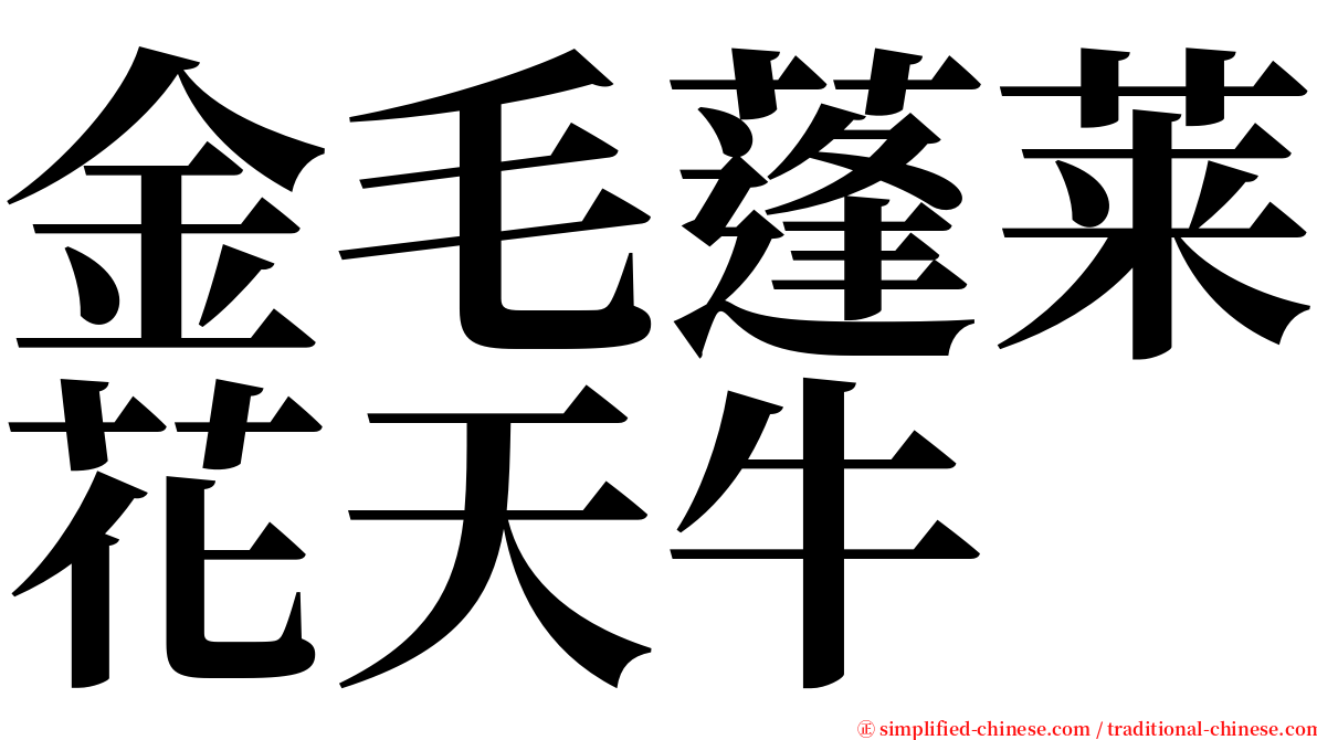 金毛蓬莱花天牛 serif font
