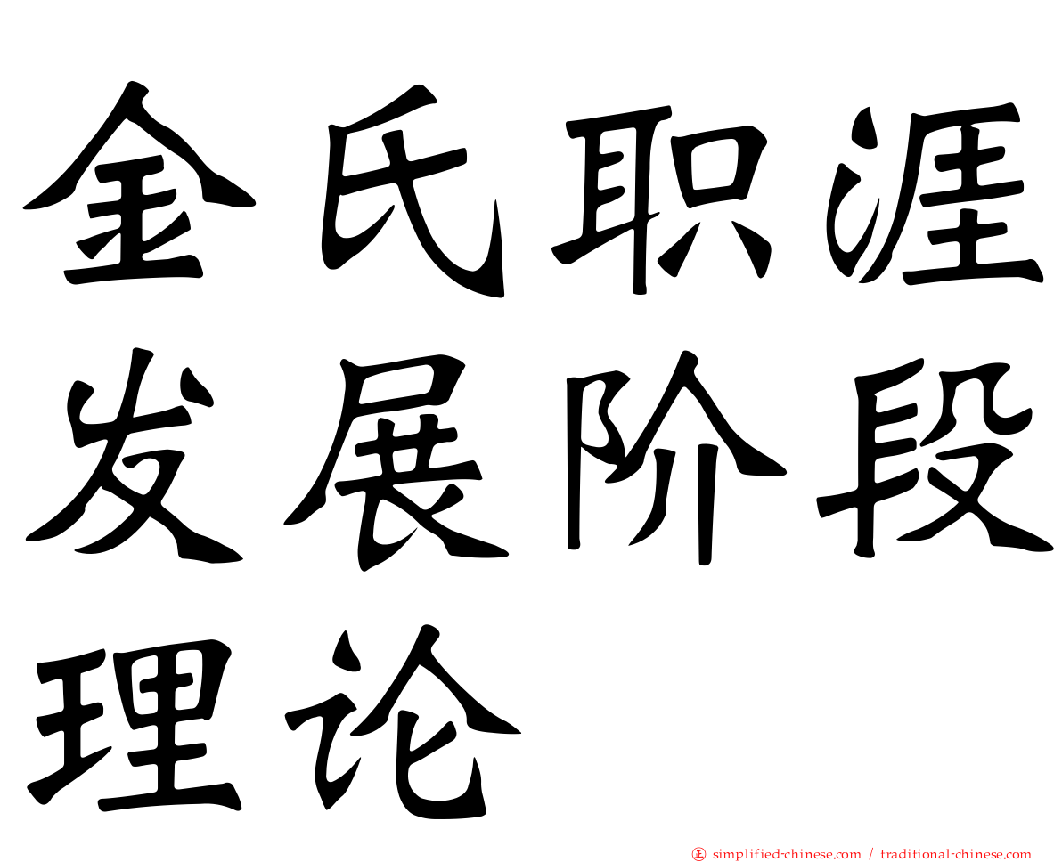 金氏职涯发展阶段理论
