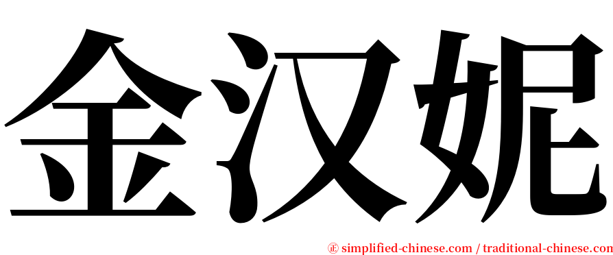 金汉妮 serif font