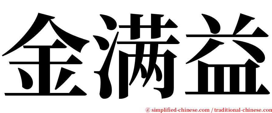 金满益 serif font