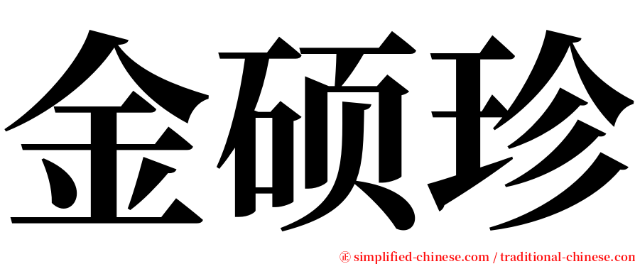 金硕珍 serif font