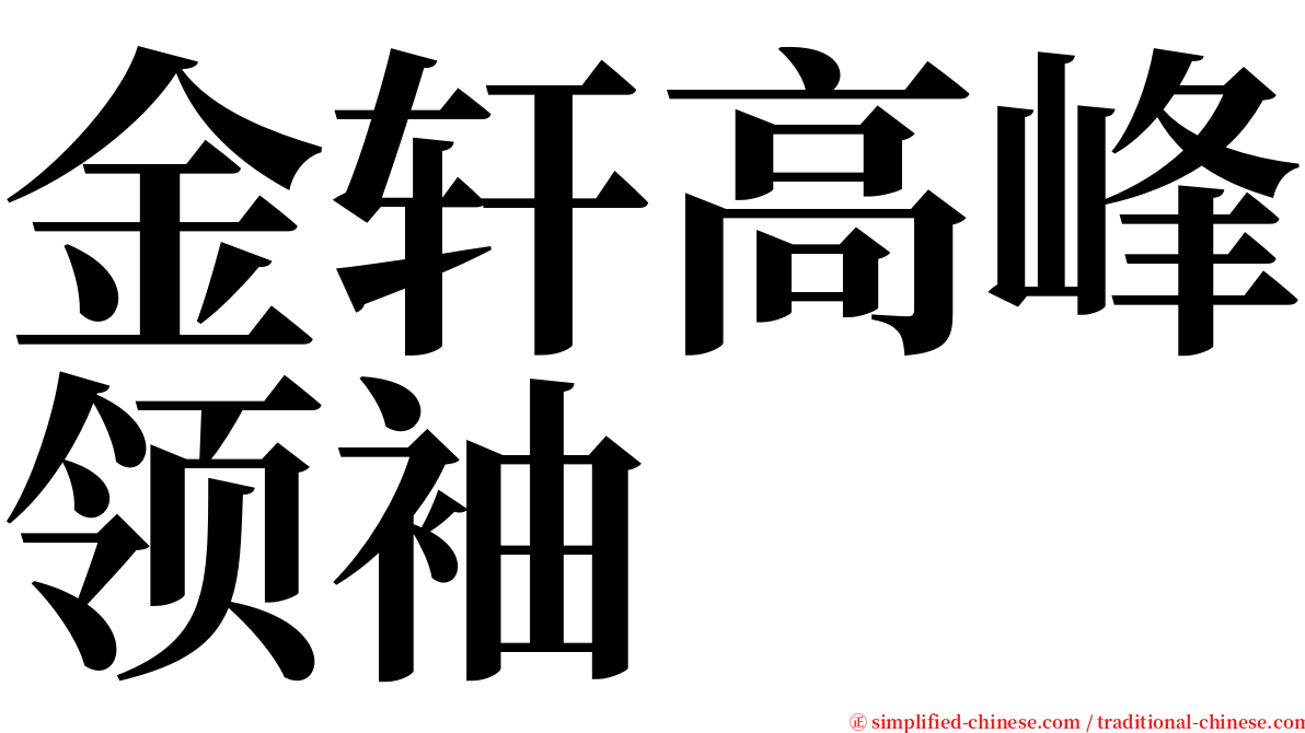 金轩高峰领袖 serif font