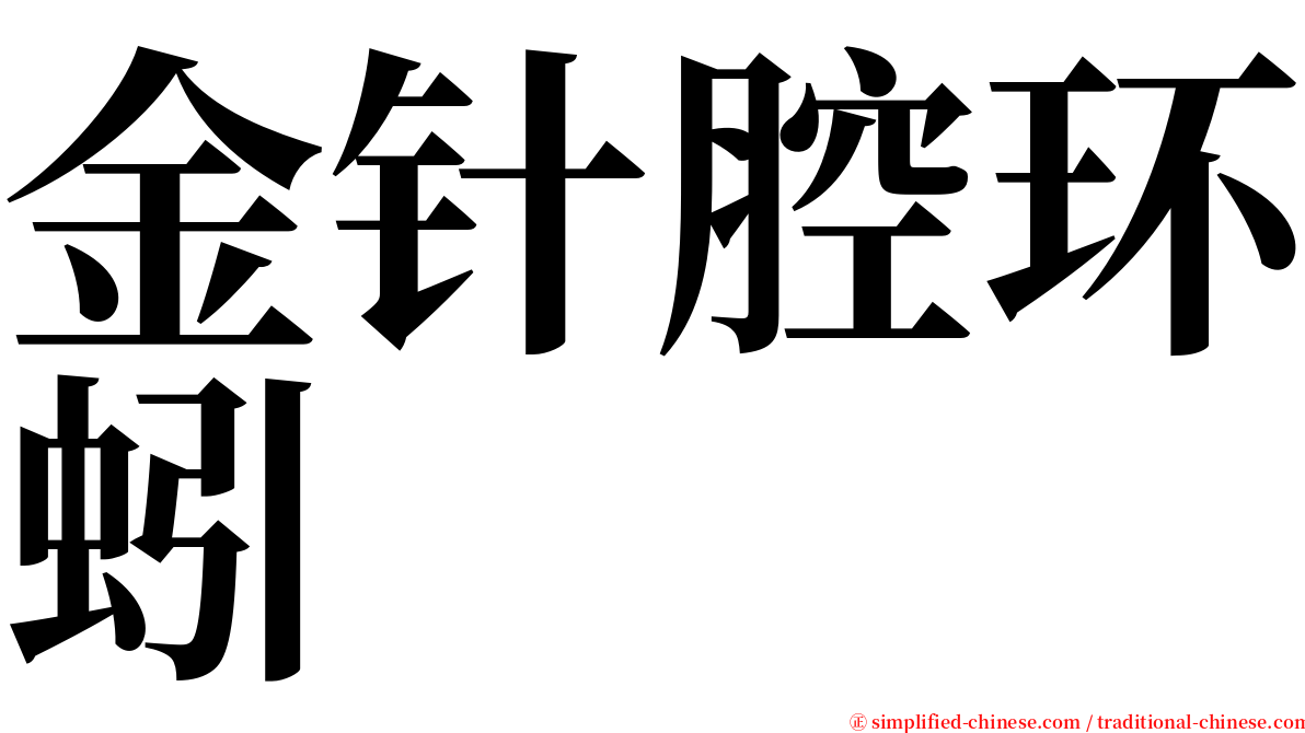 金针腔环蚓 serif font