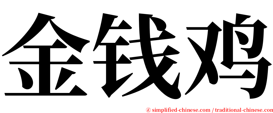 金钱鸡 serif font