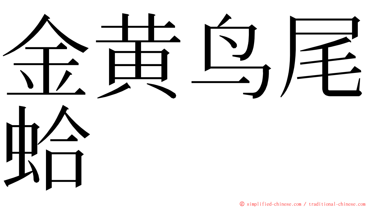 金黄鸟尾蛤 ming font