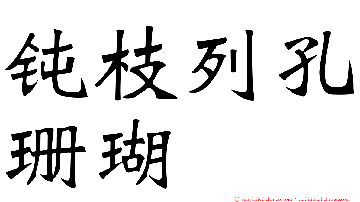 钝枝列孔珊瑚