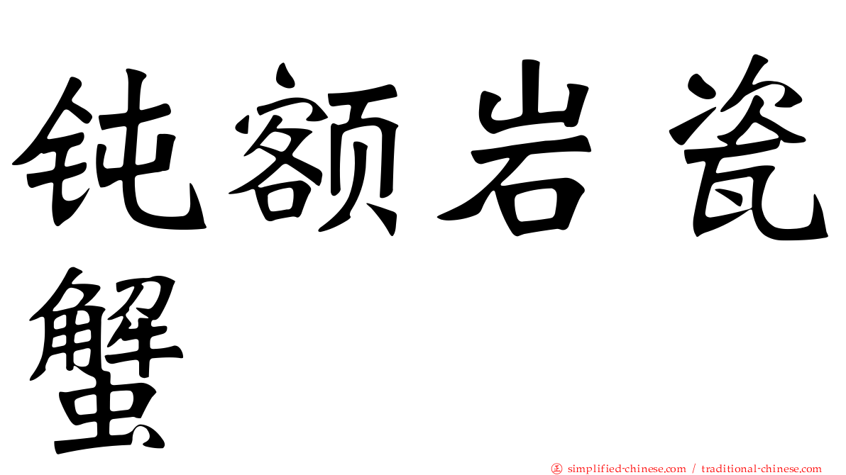 钝额岩瓷蟹