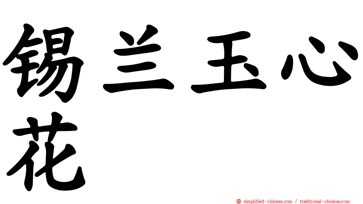 锡兰玉心花