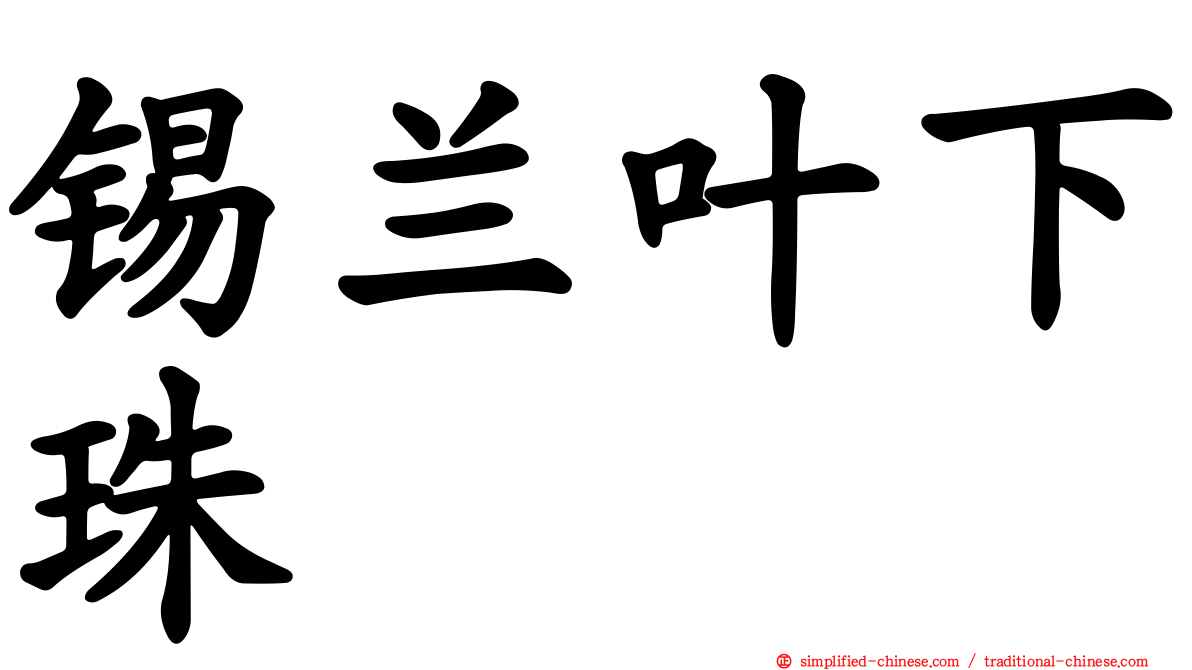 锡兰叶下珠