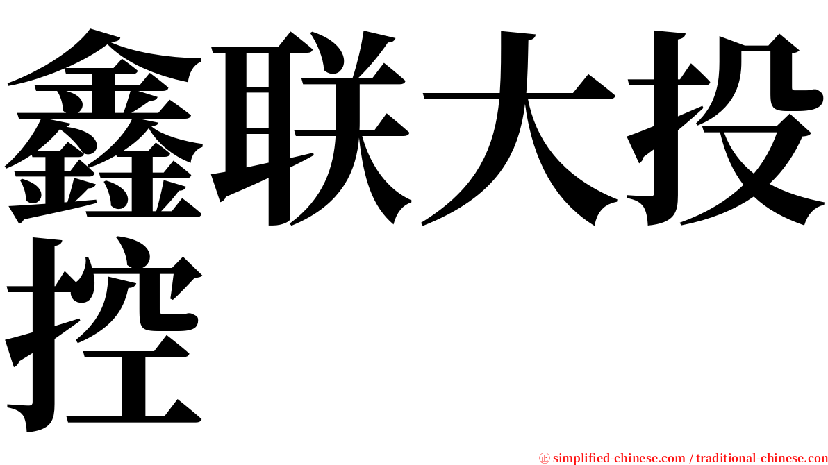 鑫联大投控 serif font