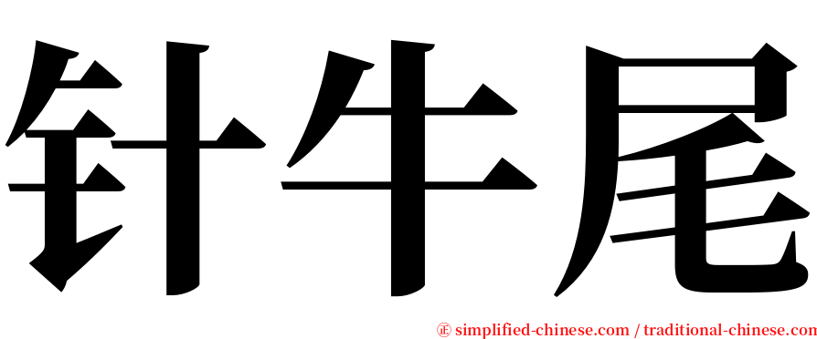 针牛尾 serif font