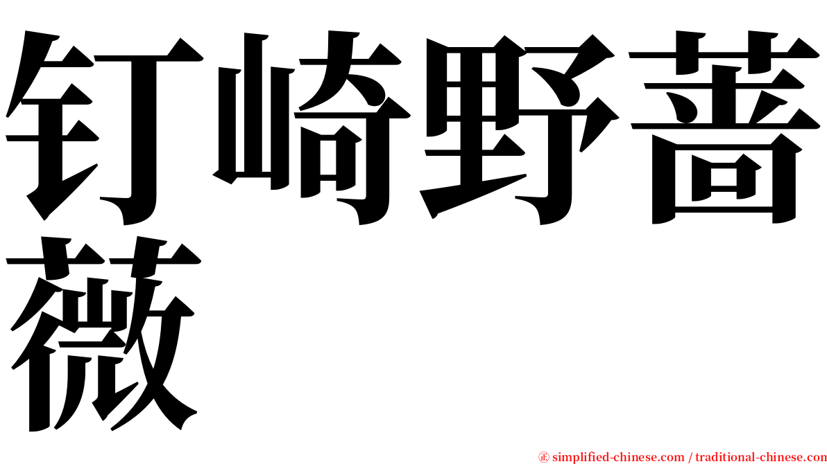 钉崎野蔷薇 serif font