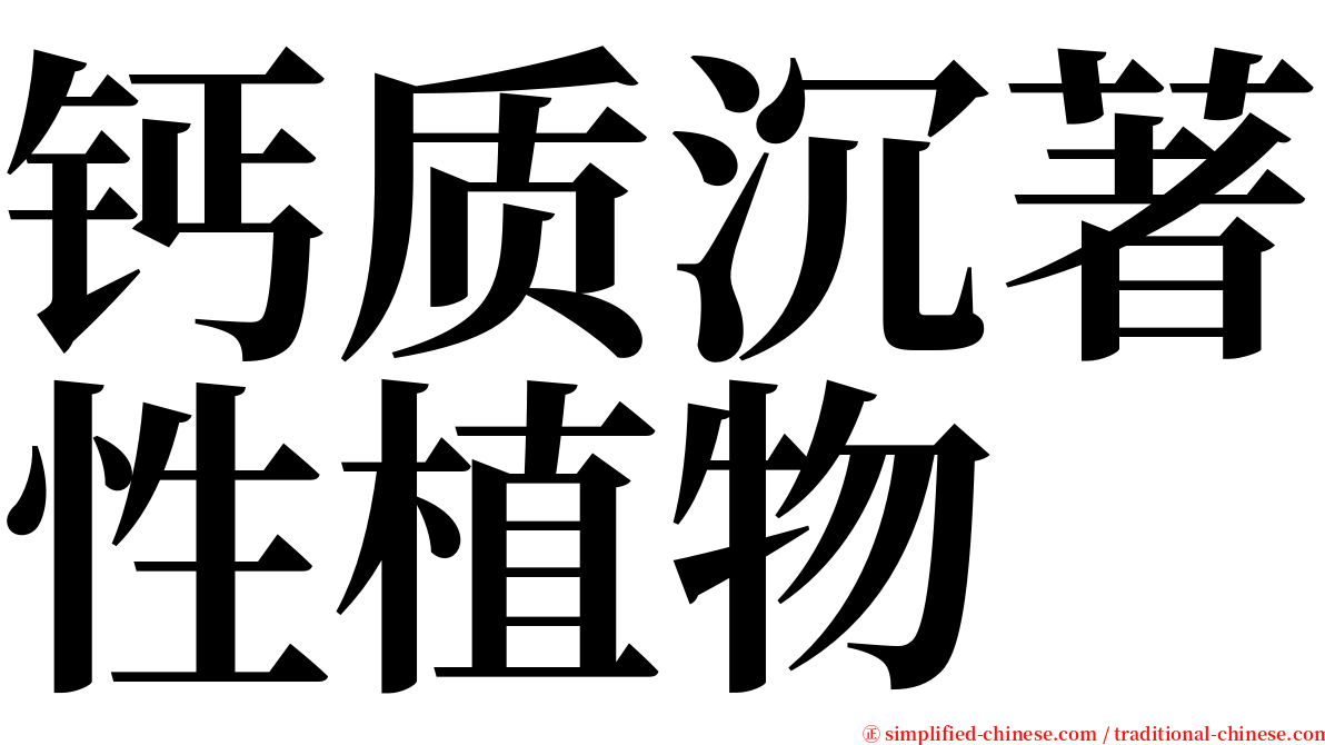 钙质沉著性植物 serif font