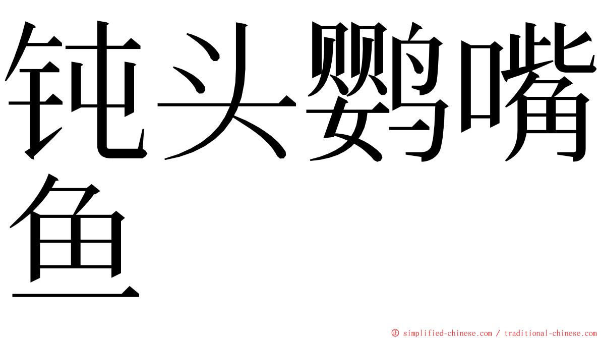 钝头鹦嘴鱼 ming font