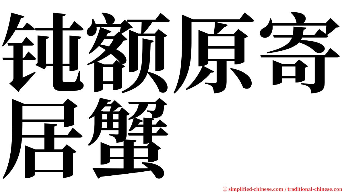 钝额原寄居蟹 serif font