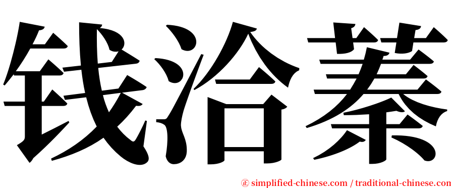钱洽蓁 serif font