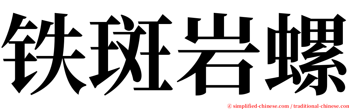 铁斑岩螺 serif font