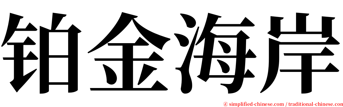 铂金海岸 serif font