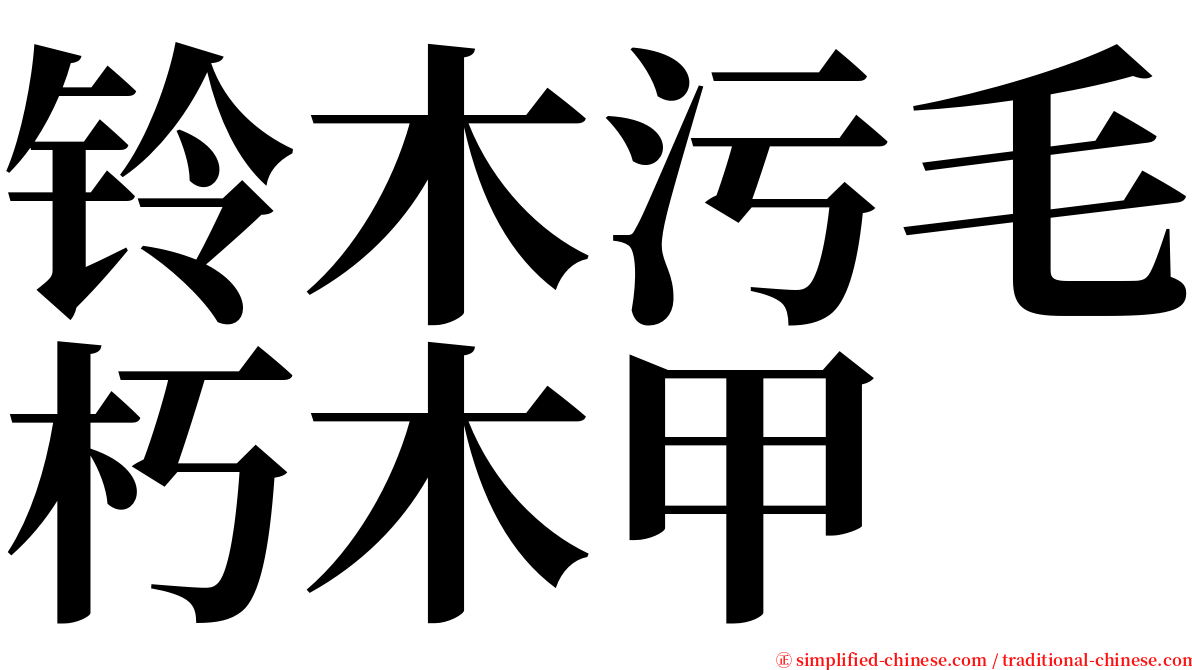 铃木污毛朽木甲 serif font