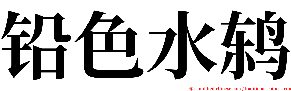 铅色水鸫 serif font