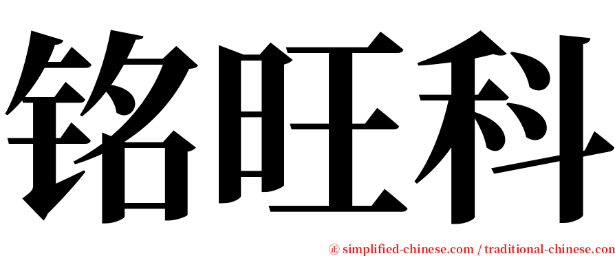 铭旺科 serif font