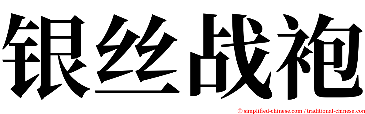 银丝战袍 serif font
