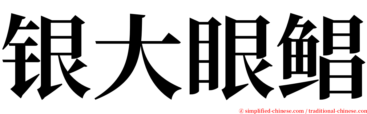 银大眼鲳 serif font