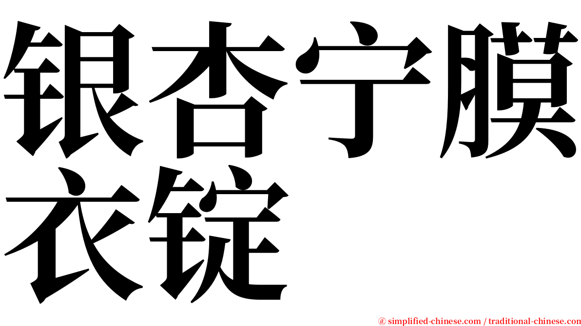 银杏宁膜衣锭 serif font