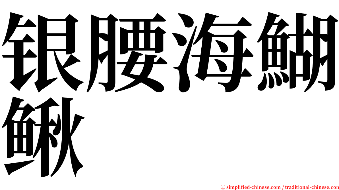 银腰海鰗鳅 serif font