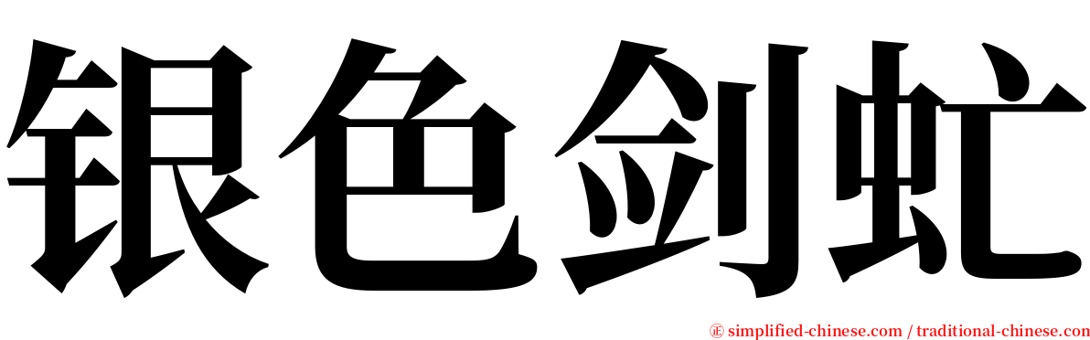 银色剑虻 serif font