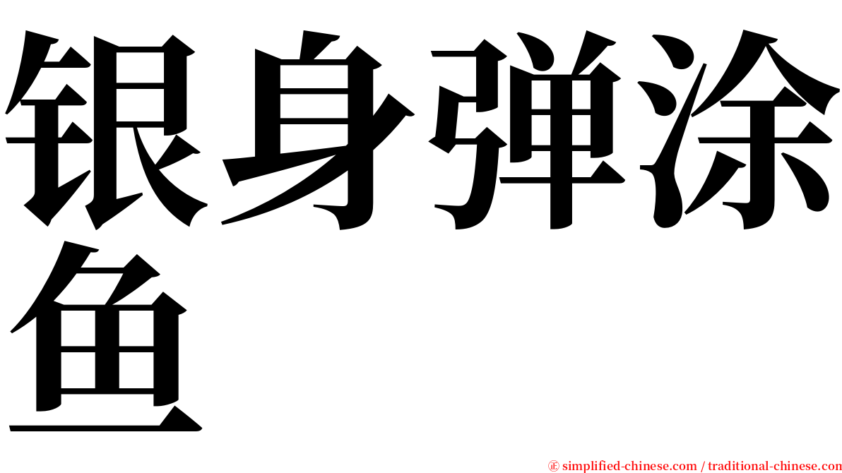 银身弹涂鱼 serif font