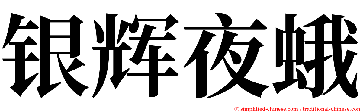 银辉夜蛾 serif font
