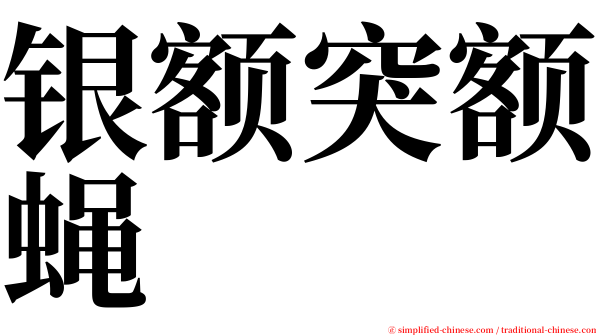 银额突额蝇 serif font