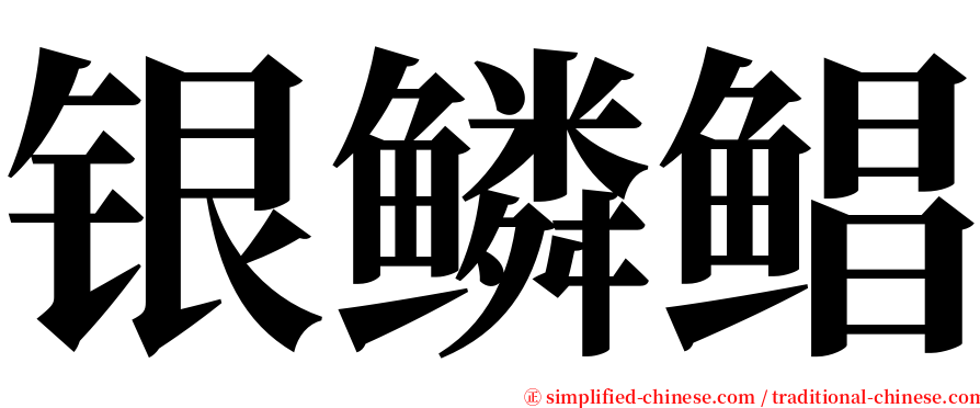 银鳞鲳 serif font