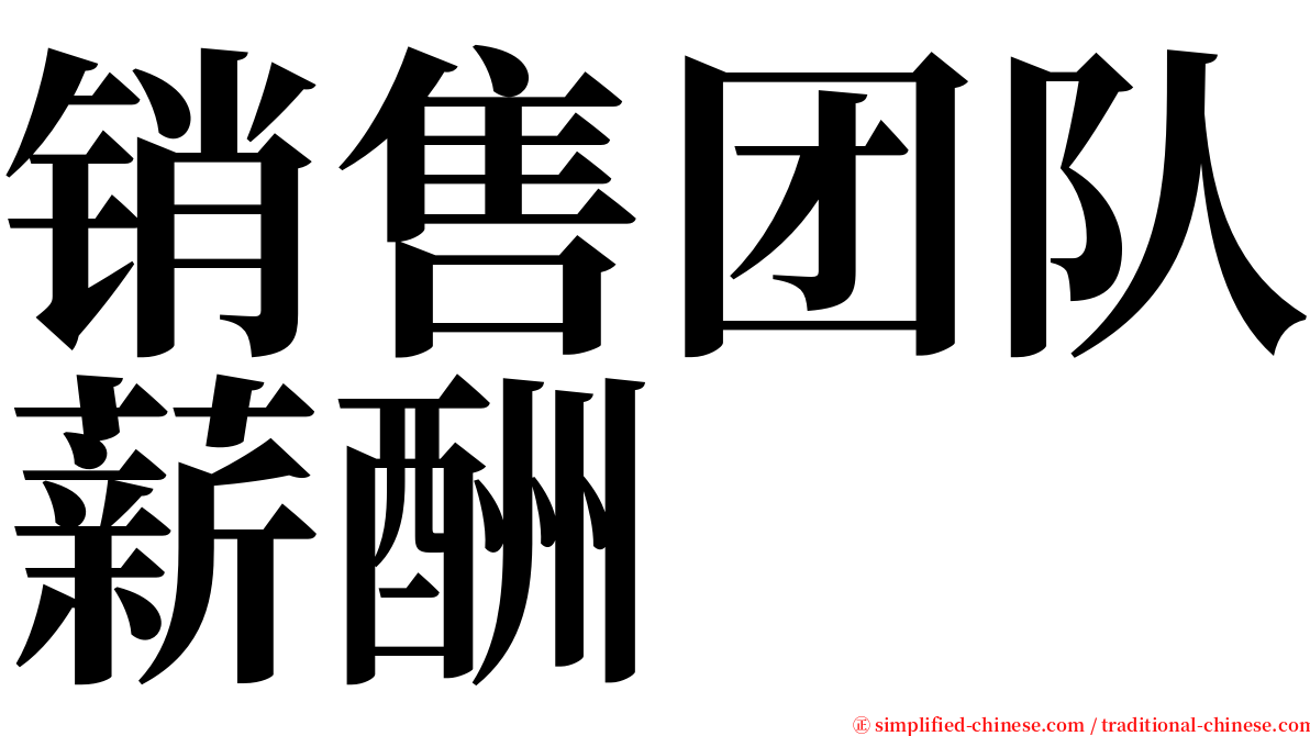 销售团队薪酬 serif font