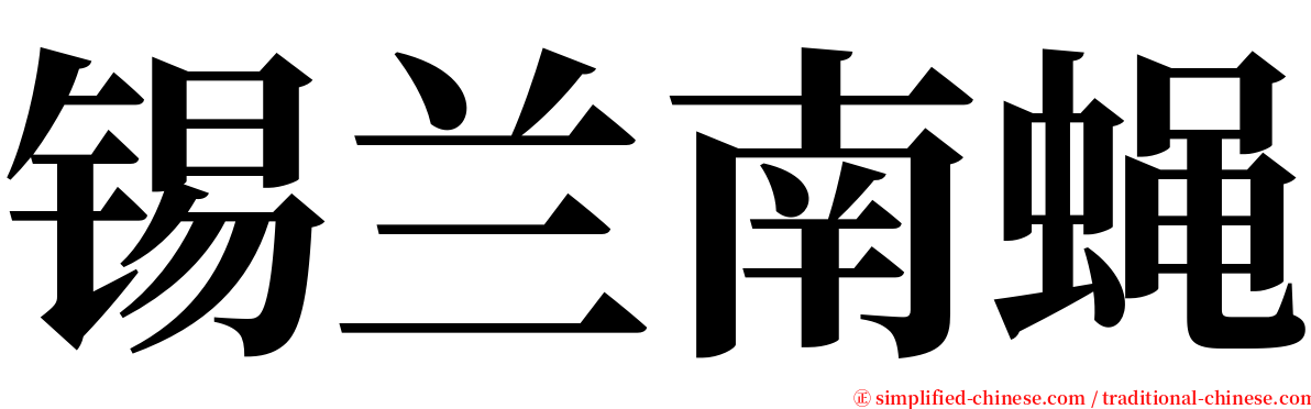 锡兰南蝇 serif font