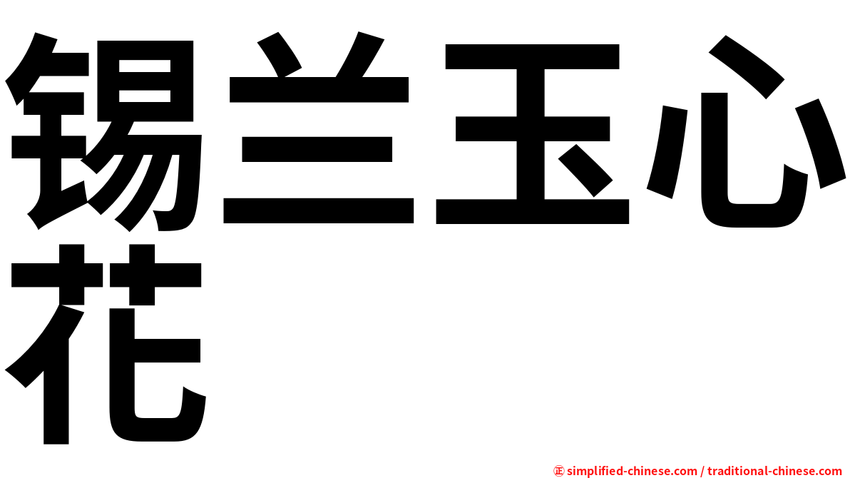 锡兰玉心花
