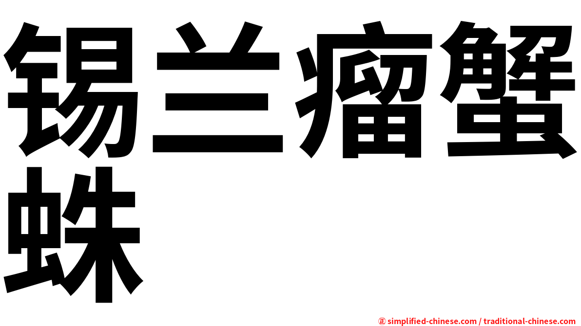 锡兰瘤蟹蛛