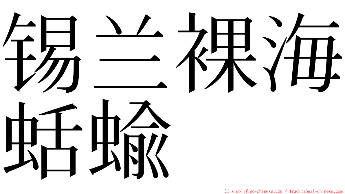 锡兰裸海蛞蝓 ming font