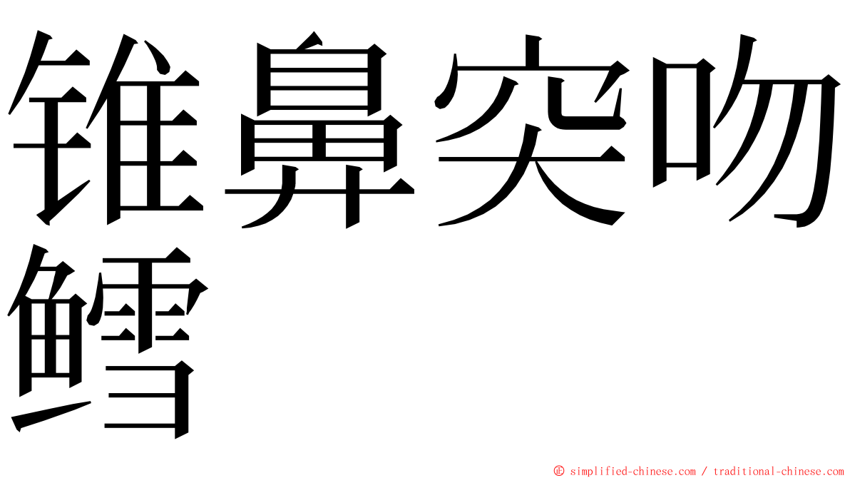 锥鼻突吻鳕 ming font
