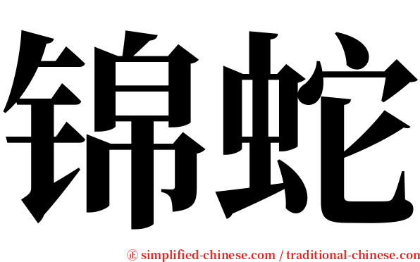 锦蛇 serif font