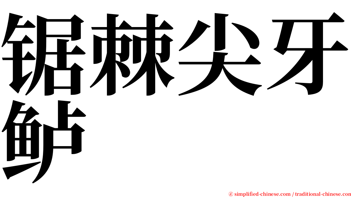 锯棘尖牙鲈 serif font